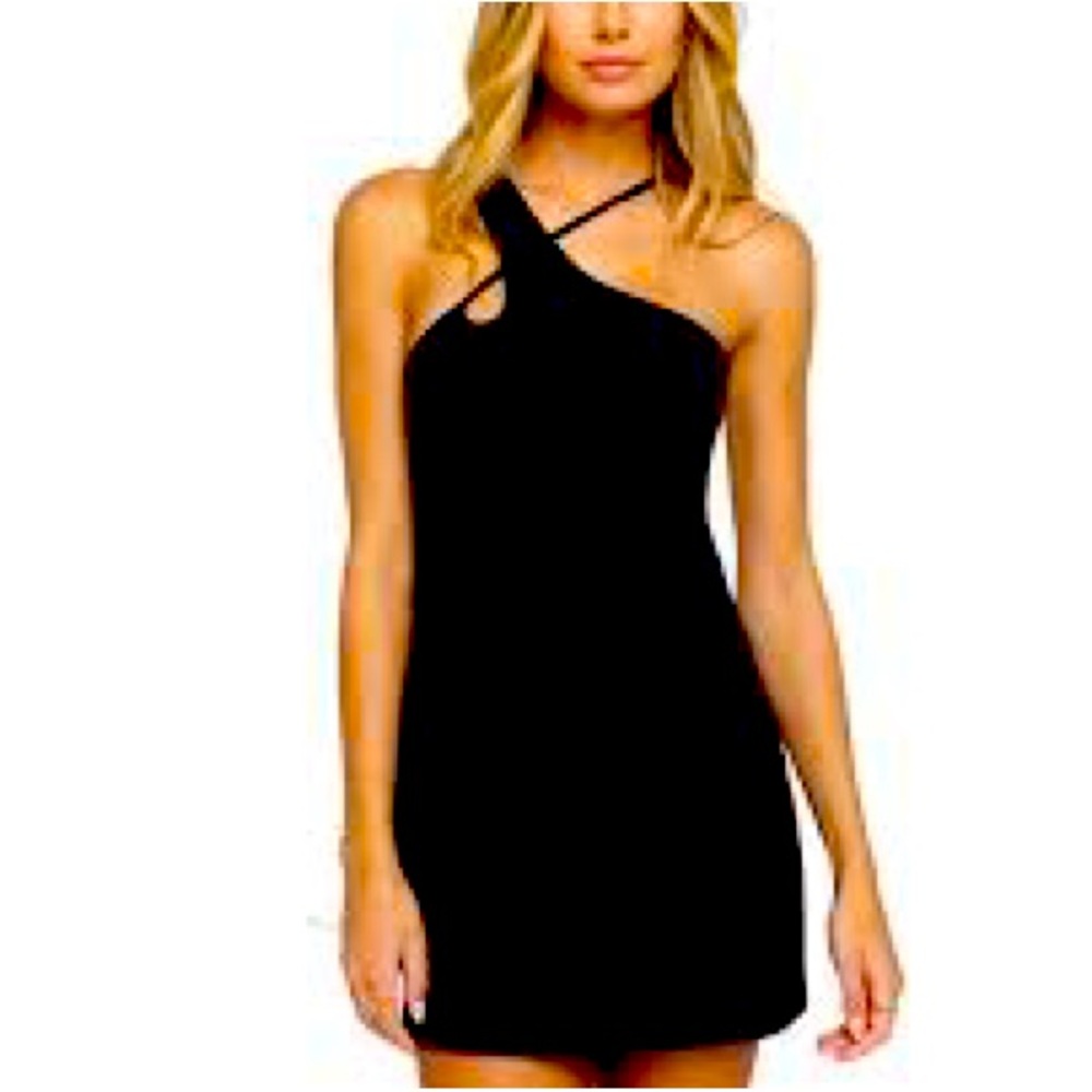 Spiritual Gangster Black One Shoulder Dress